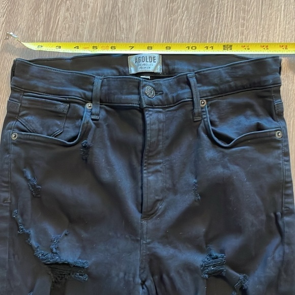 Agolde Women’s Sophie Jeans Size 30 Black Cotton Spandex Distressed Whimsigoth - Picture 13 of 17
